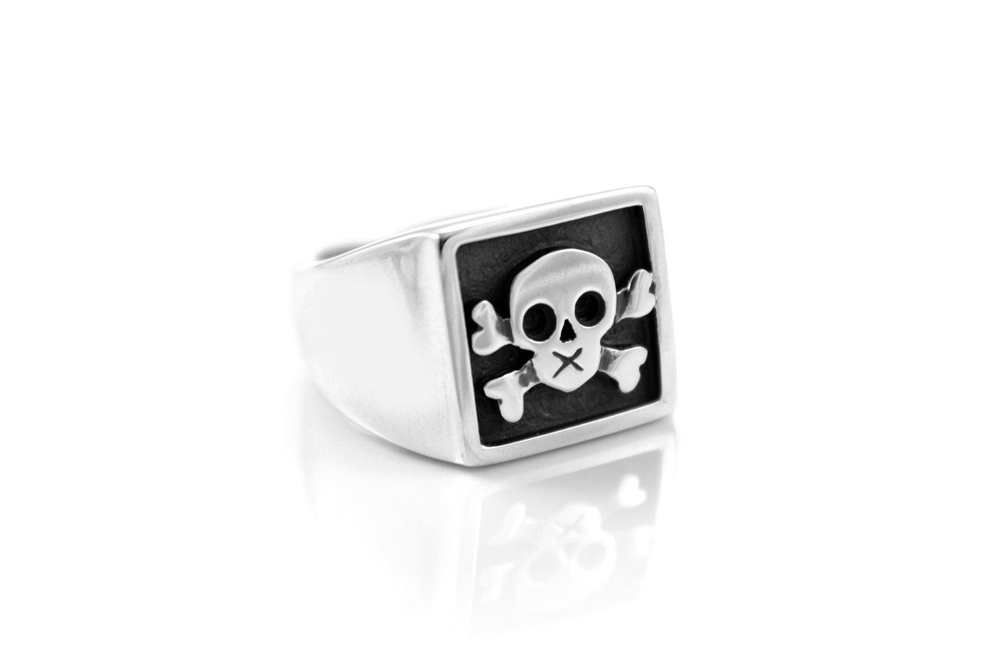 Skull & X-Bones Square Signet Ring