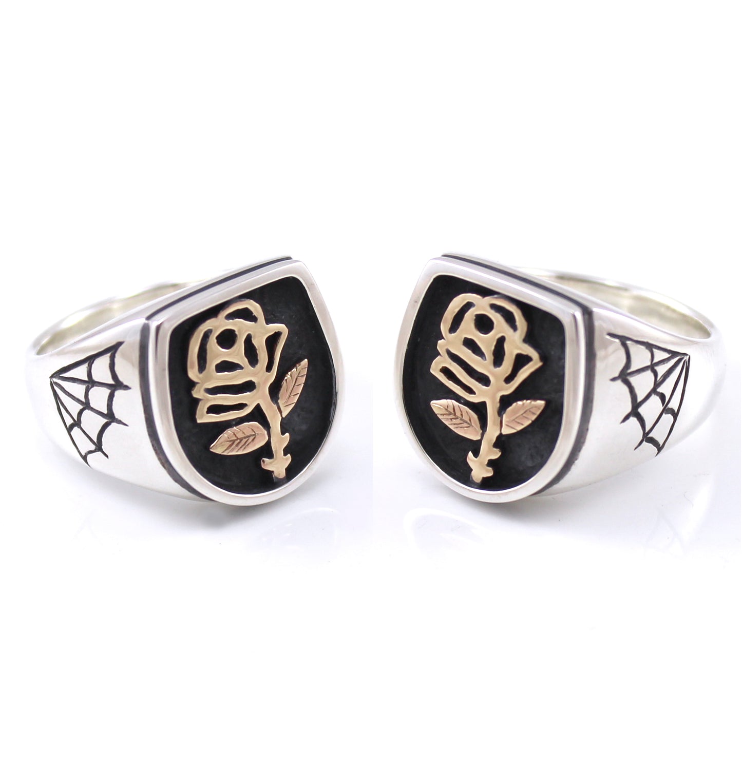 Two Tone Sacred Rose Signet Ring